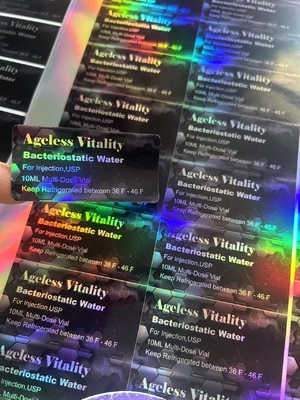 10 ml de agua bacteriostática Etiquetas de aceites esenciales Vial de vidrio estéril Etiquetas