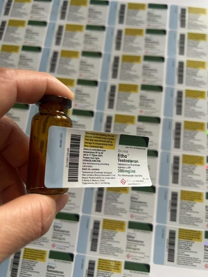 Prueba E etiquetas adhesivas de botellas de vial de 10 ml con la marca personalizada