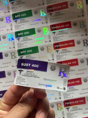 Etiquetas de los viales de 10 ml con efecto de holograma brillante con láser PET