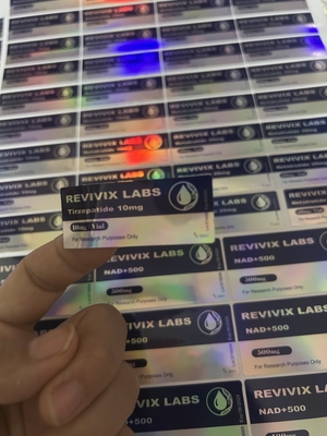 Etiquetas de viales de péptidos de tirzepatida 10 mg para envasado farmacéutico