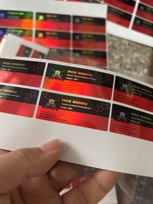 Etiquetas para viales de vidrio de HCG 5000 UI de 2 ml, etiquetas impermeables con material de PAPEL/PET/PVC