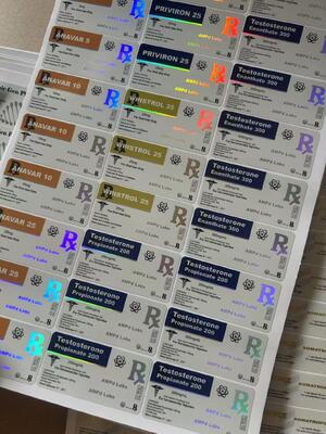 Propionato de prueba autoadhesivo Farmacia etiquetas de botellas de 10 ml