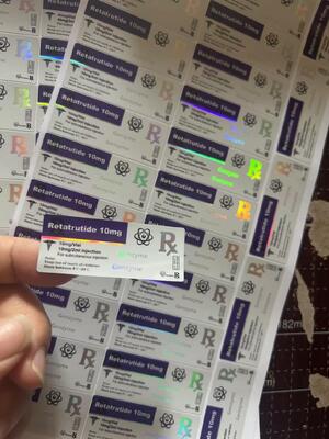 Etiquetas de los viales de inyección de retatrutida 30 mg de 2 ml para inyección subcutánea