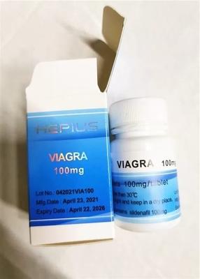 Viagr a 100 mg Orals Pill Etiqueta del frasco Etiquetas y cajas con el logotipo estampado con láser