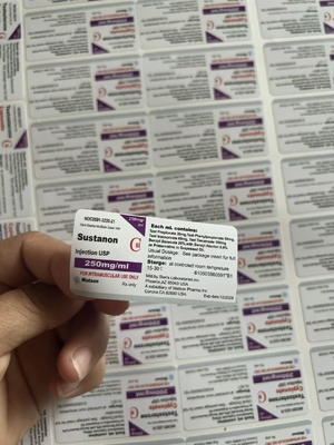 Sus 250 Vial de esteroides para inyección Etiquetas personalizadas para botellas