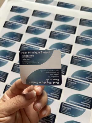 Etiquetas de viales multidosis de tirzepatida 7.5 mg/60 unidades con impresión a dos caras