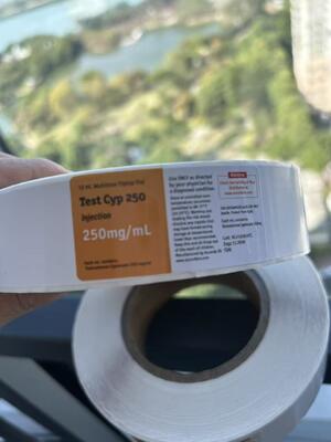 Test Cyp250 10ml Glass Vial Labels With Roll