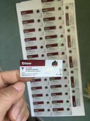 Glow 70mg 2ml 3ml etiquetas del vial con diseño personalizado