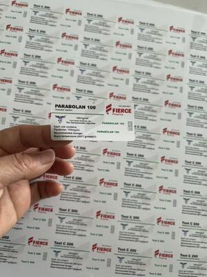 Parabolan 100 mg Etiquetas adhesivas fuertes para viales de vidrio de 10 ml