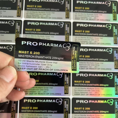 Mast E 200 para inyección intramuscular Etiquetas del vial de 10 ml