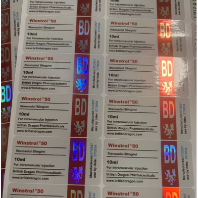 Etiquetas de frascos de vidrio de acabado brillante para botellas farmacéuticas de 10 ml