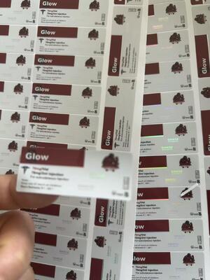 Etiquetas autoadhesivas de PVC para viales de péptidos Glow 70mg