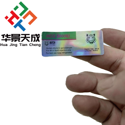 Etiquetas láser con holograma PET HCG 5000iu para viales de 3 ml