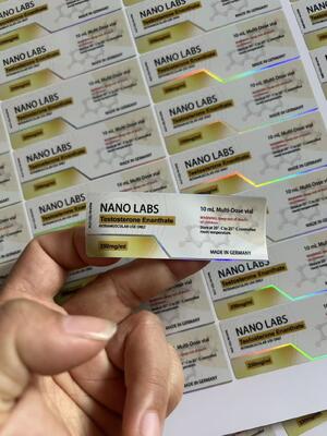 customized Test e 250mg laser PET 10ml glass vial labels