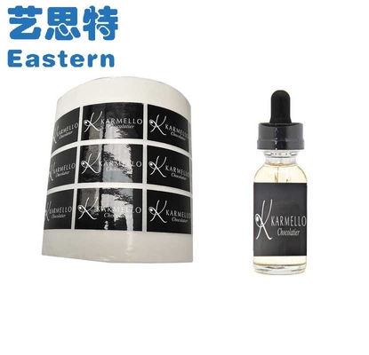 Etiquetas adhesivas adhesivas de vinilo a prueba de agua con vial troquelado de 30 ml