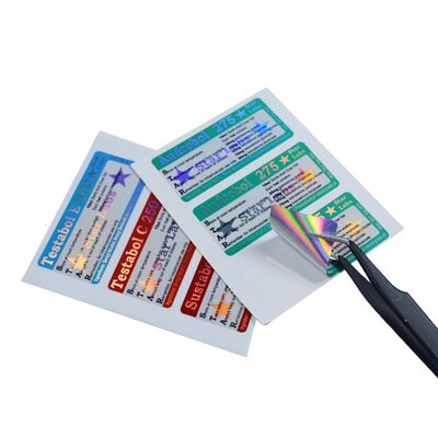 Etiquetas de viales de vidrio CMYK de 10 ml para prueba de cipionato