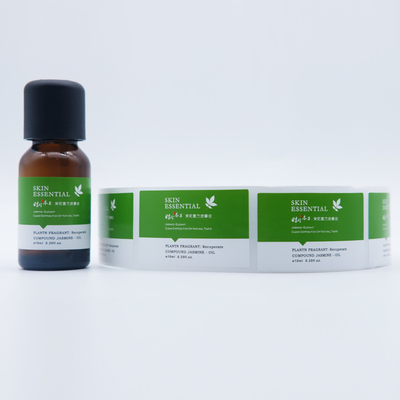 Etiquetas adhesivas adhesivas Pantone de vial de PVC blanco de 10 ml