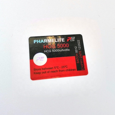 Etiquetas autoadhesivas para viales de vidrio de 2 ml para HCG 5000IU