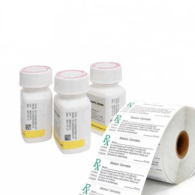 etiqueta el 10x3cm de la botella de píldora del PVC 30mg con las botellas plásticas 30mg
